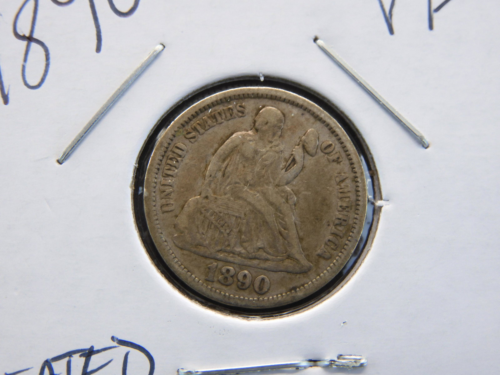 1890 Philadelphia Mint Silver Seated Liberty Dime (1 of 2)
