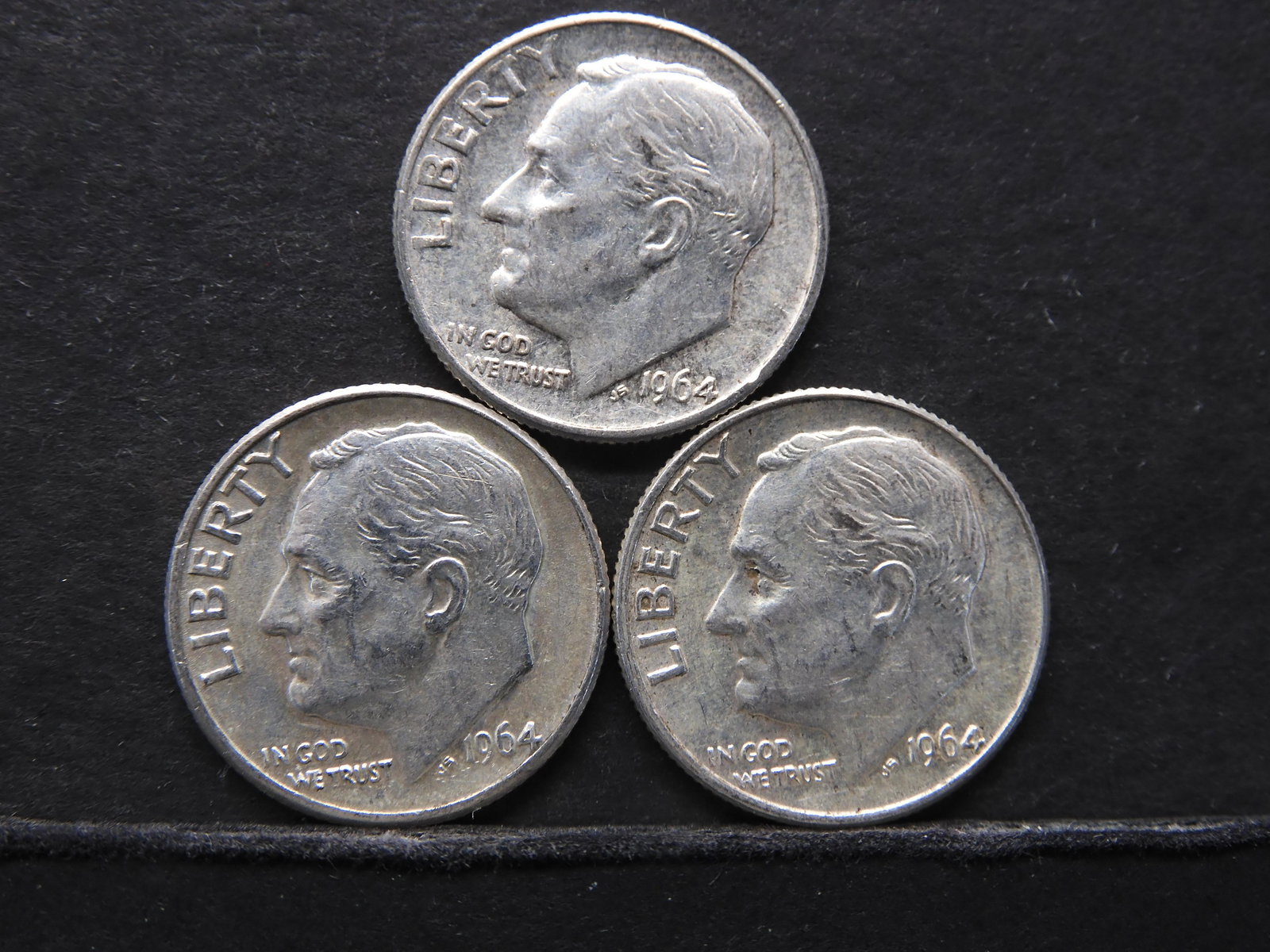 (3) 1964 (BU) SILVER ROOSEVELT (90%) DIMES (1 of 2)