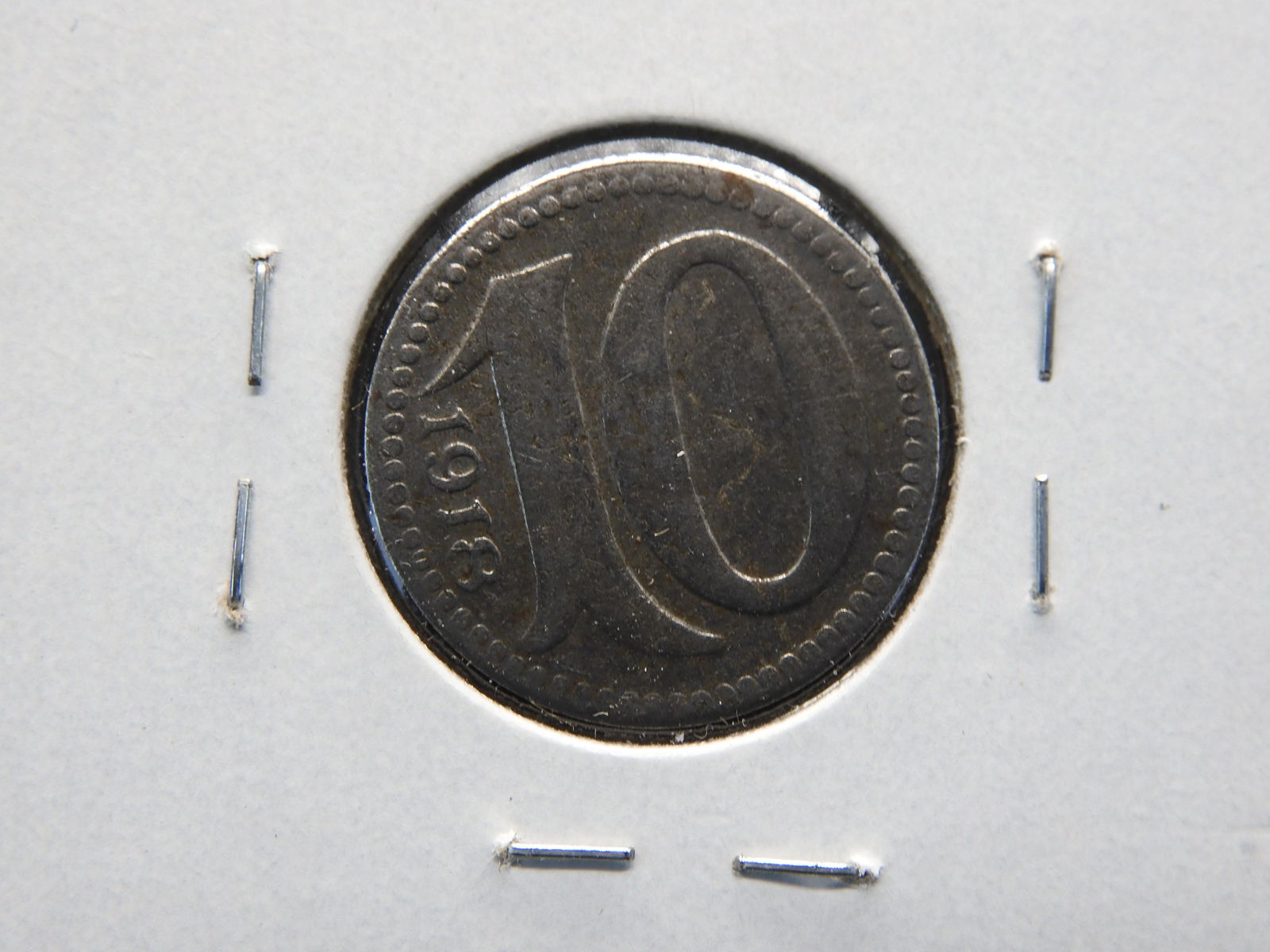 1918 Germany, Mainz 10 Pfennig Iron Notgeld. (1 of 3)