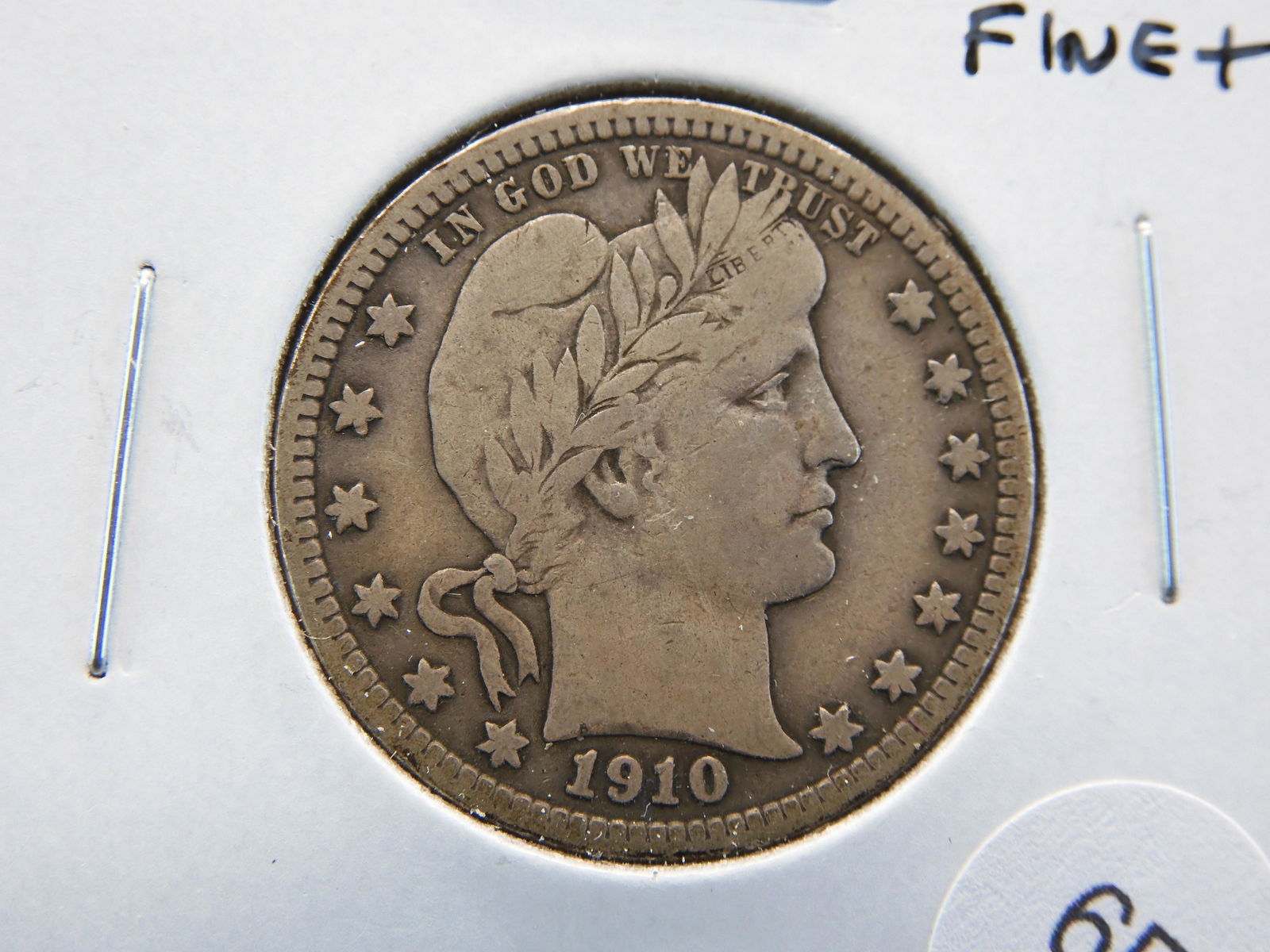 1910-D Barber 25c.  Fine+. (1 of 3)