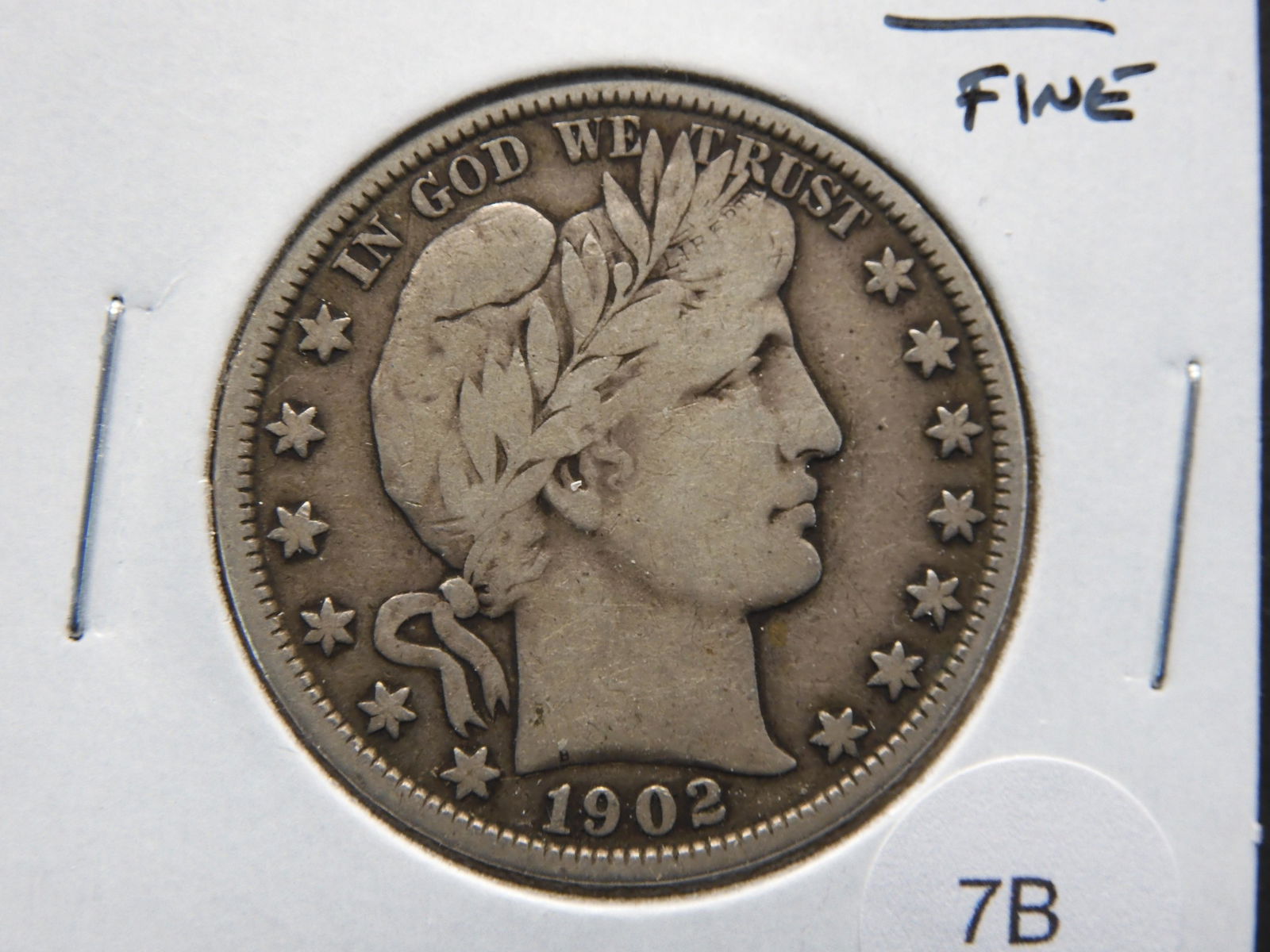 1902 Barber 50c.  Fine. (1 of 3)