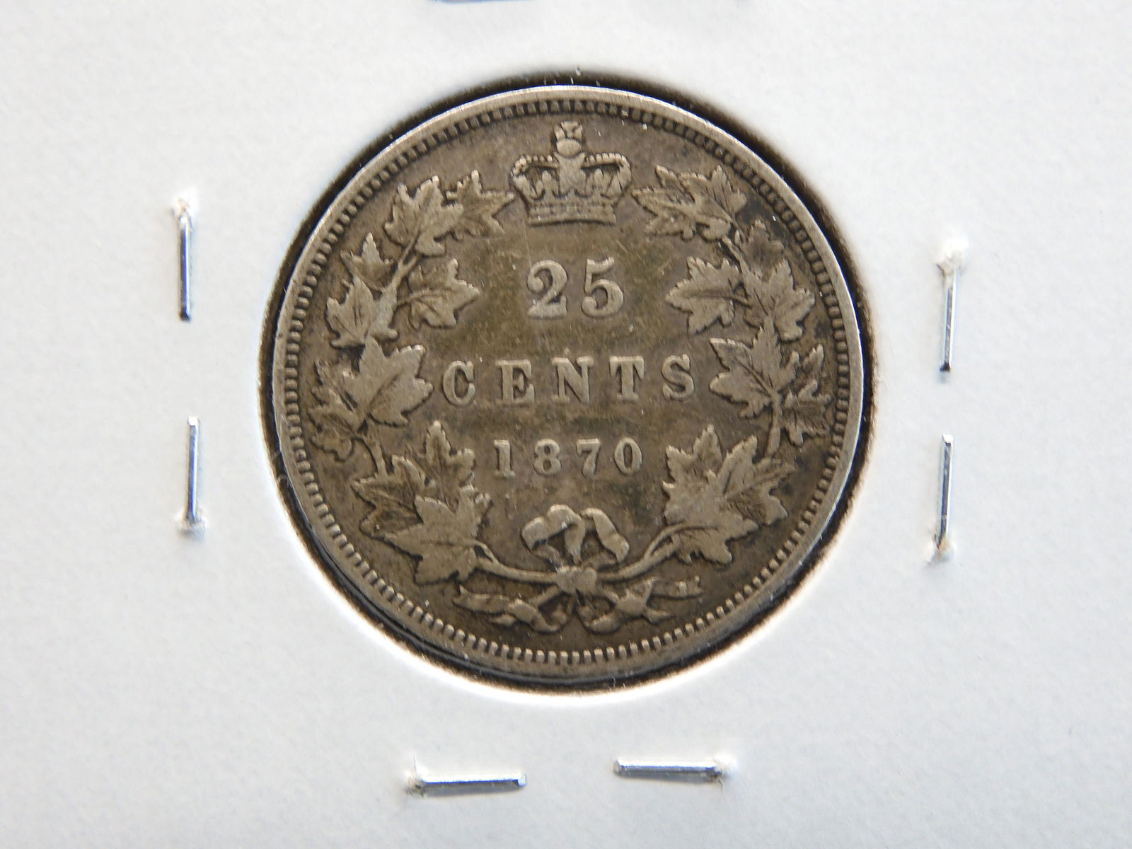 1870 Canada 25c.  VF.  Scarce. (1 of 3)