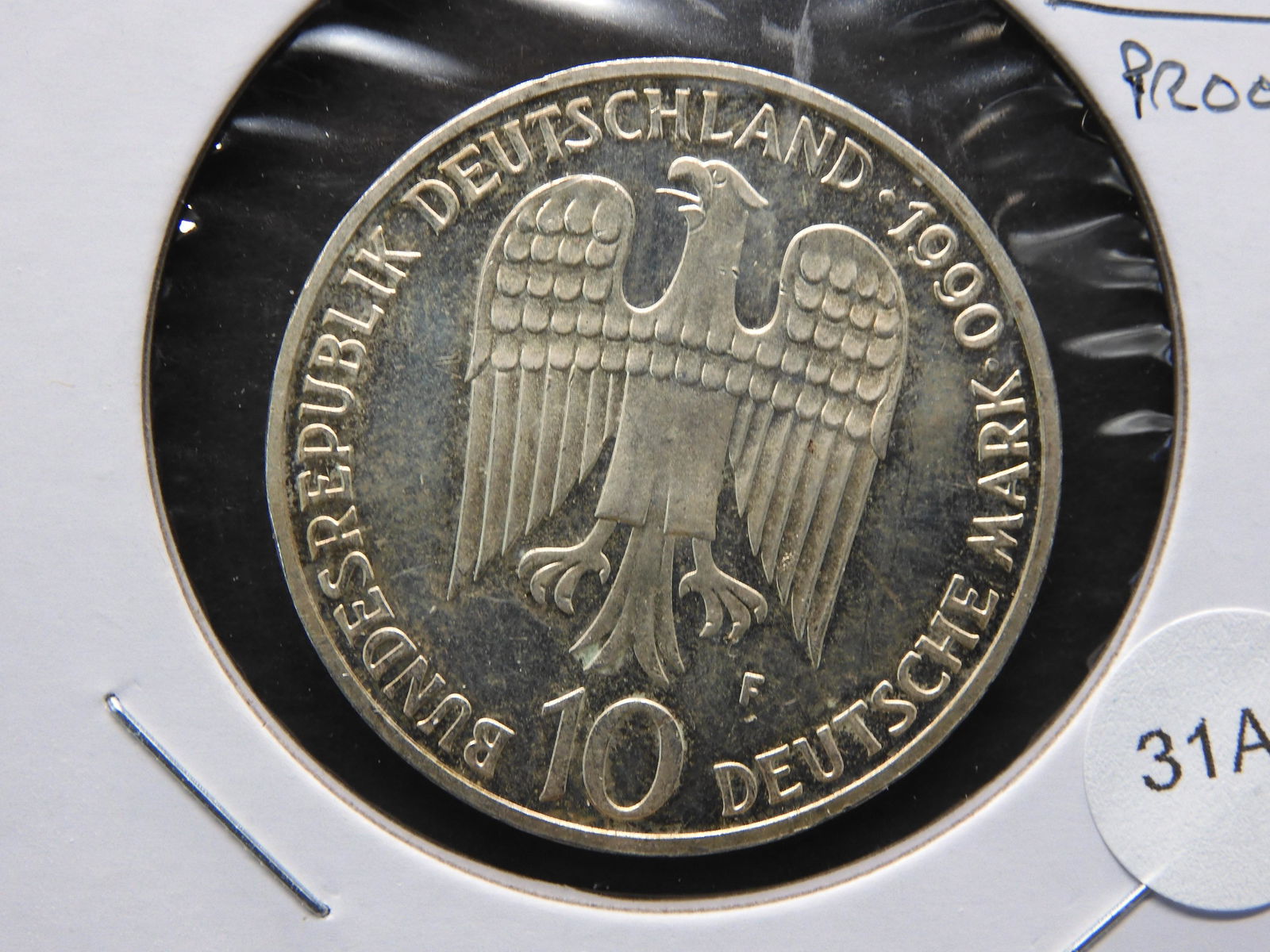 1990 Germany Silver 10 Mark.  Proof. (1 of 3)
