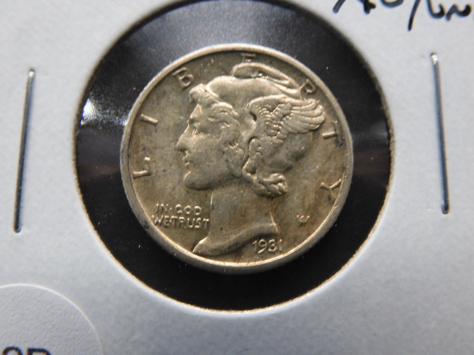 1931-S Mercury 10c.  AU/UNC.  Scarce. (1 of 3)