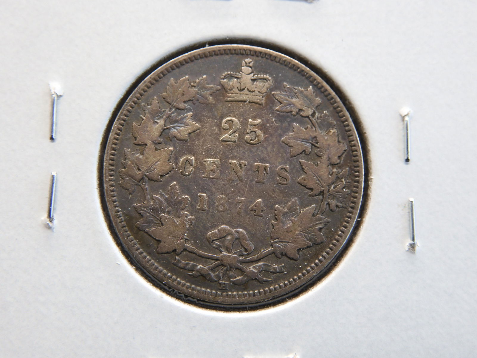 1874 Canada 25c.  Fine. (1 of 3)