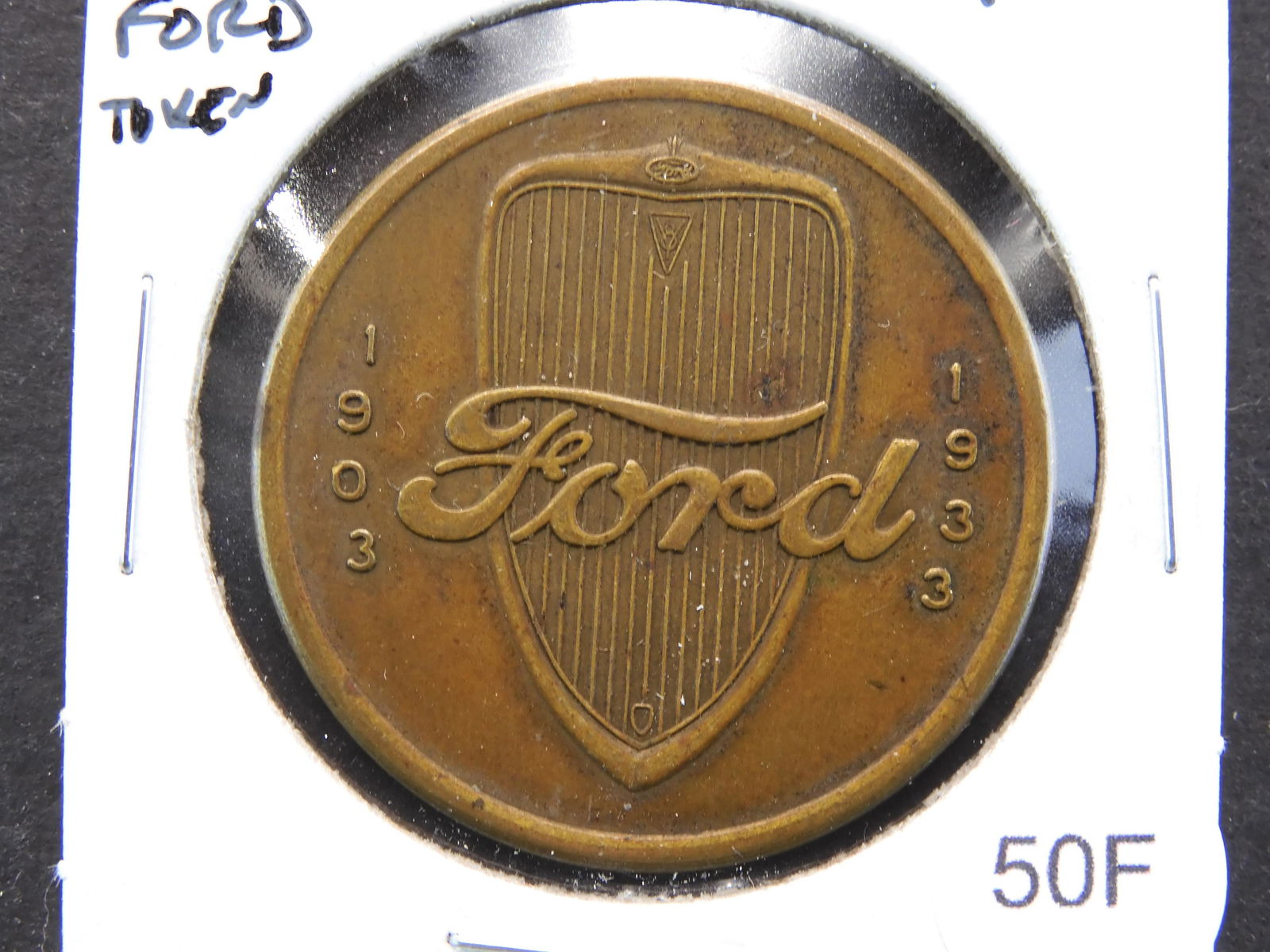 1933 Ford Token.  30 Years Of Progress.  V-8. (1 of 3)