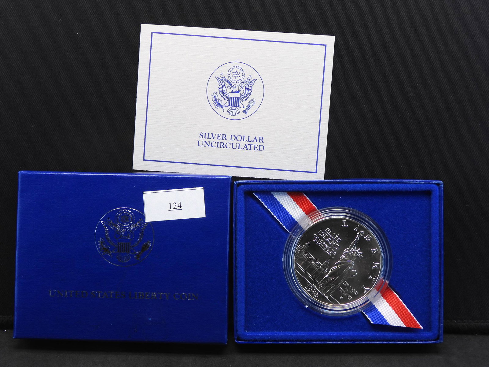 1986 U.S. Statue of Liberty Uncirculated Silver Dollar: 1986 U.S. Statue of Liberty Uncirculated Silver Dollar OGP