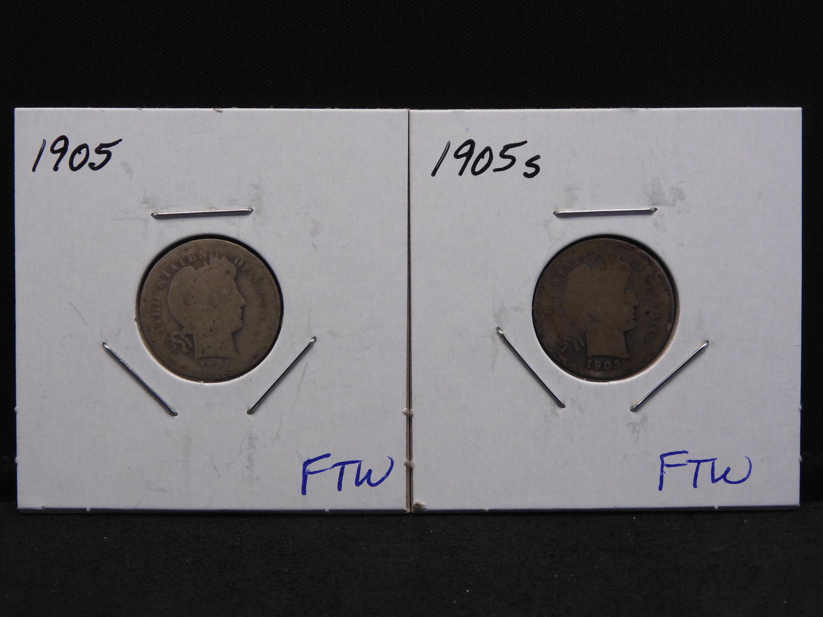 Barber Silver Dimes - 1905 & 1905-S (1 of 3)