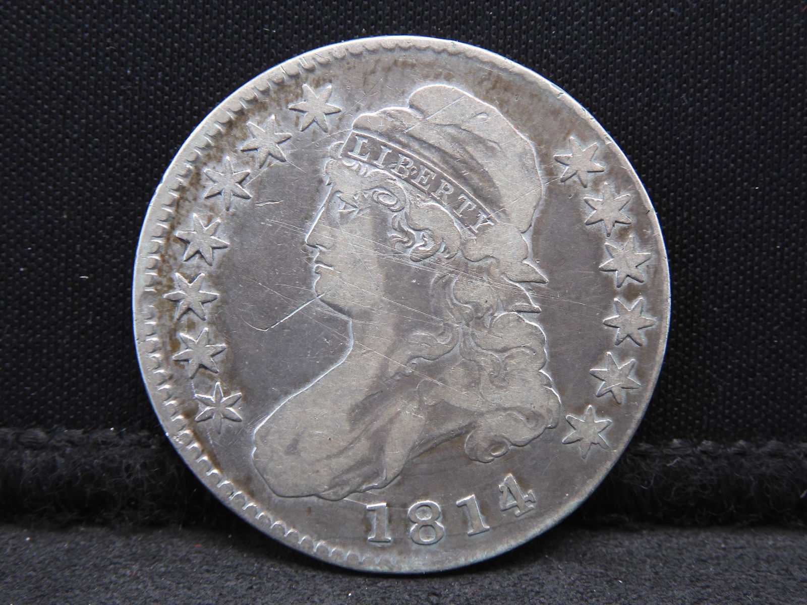 1814/3 Capped Bust Half Dollar RARE Variety FINE Light (1 of 3)