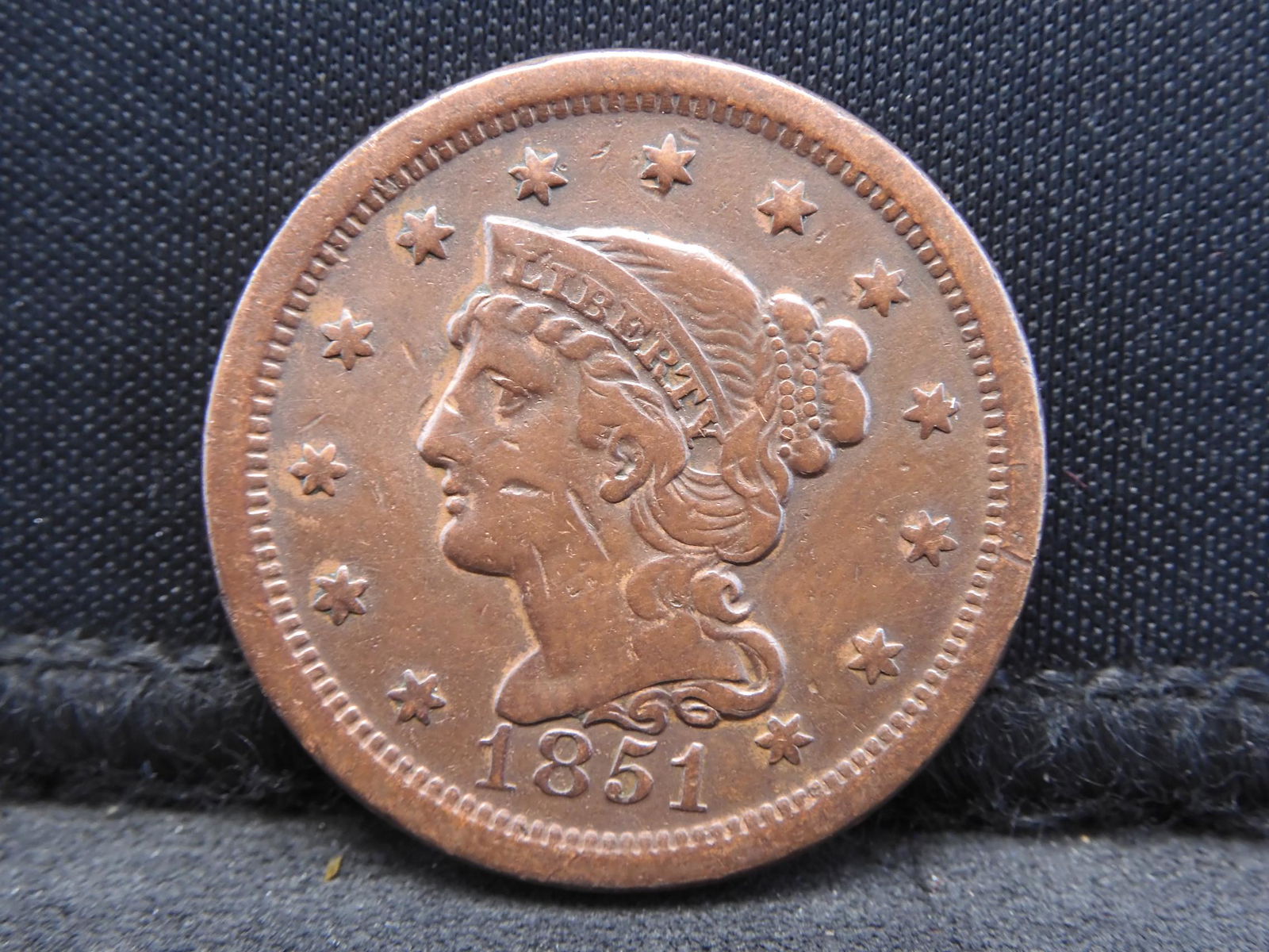 1851 Braided Hair Large Cent - Great Detail!! Great (1 of 2)