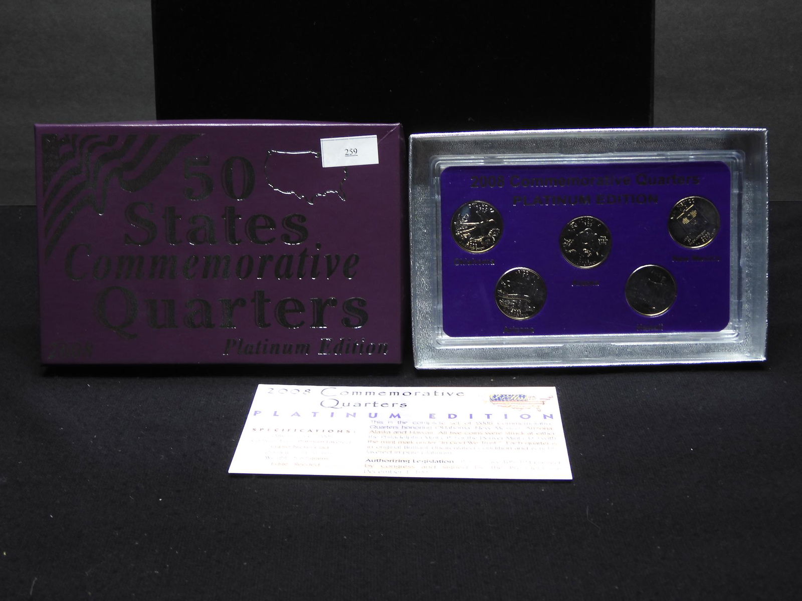 2008-D Platinum Layered Statehood 5 Quarter Set -: 2008-D Platinum Layered Statehood 5 Quarter Set - Beautiful!!