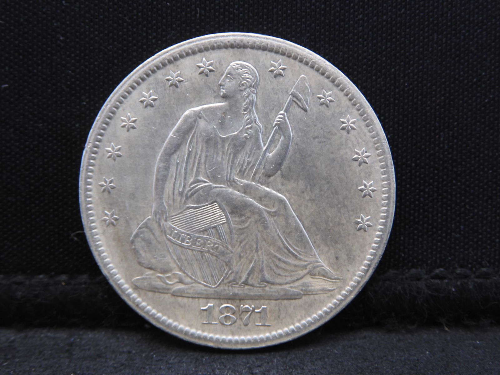 1871-S Seated Liberty Half Dollar AU/BU Great Luster (1 of 2)