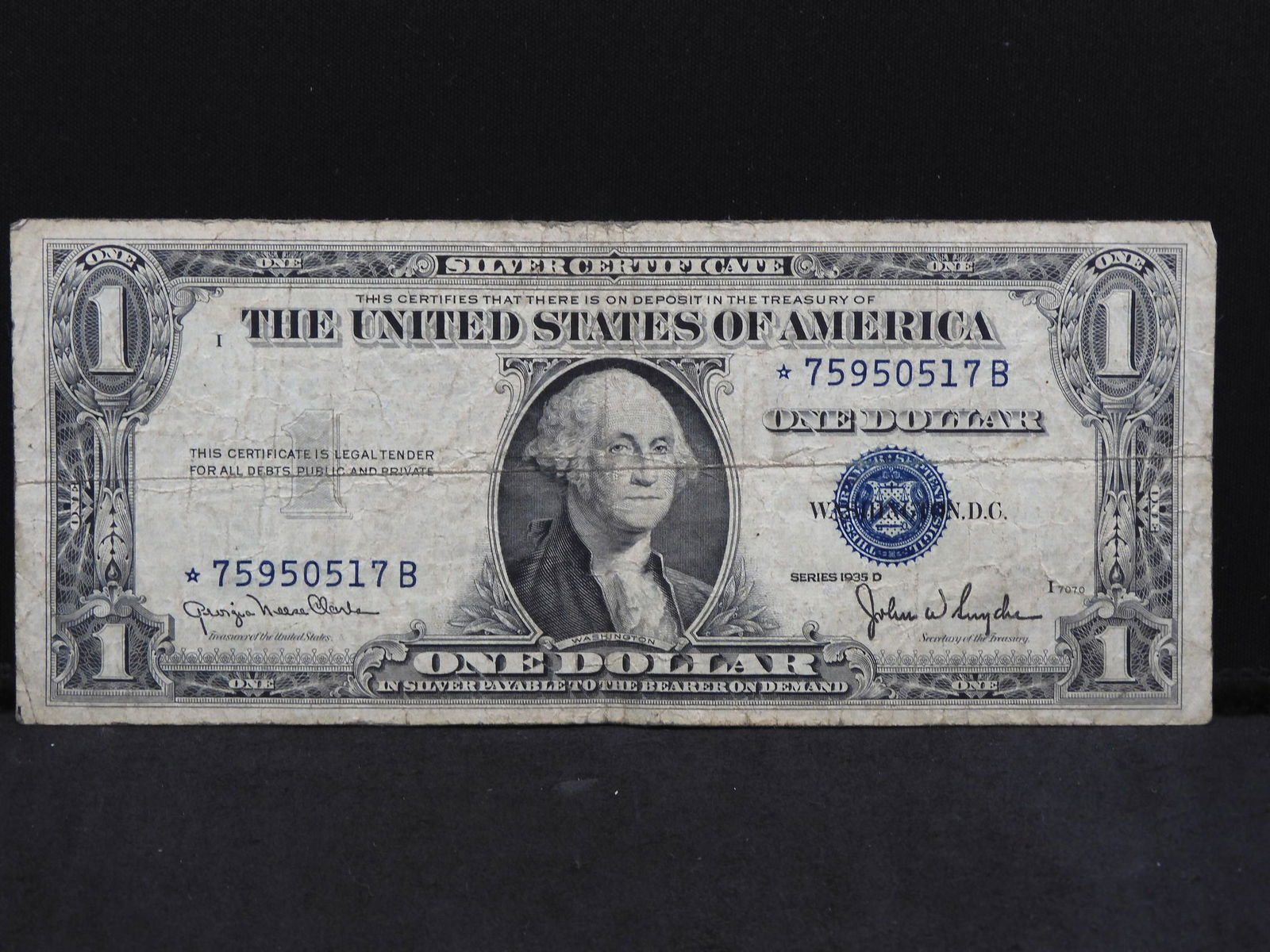 Series 1935-D U.S. $1.00 Silver Certificate STAR NOTE (1 of 3)