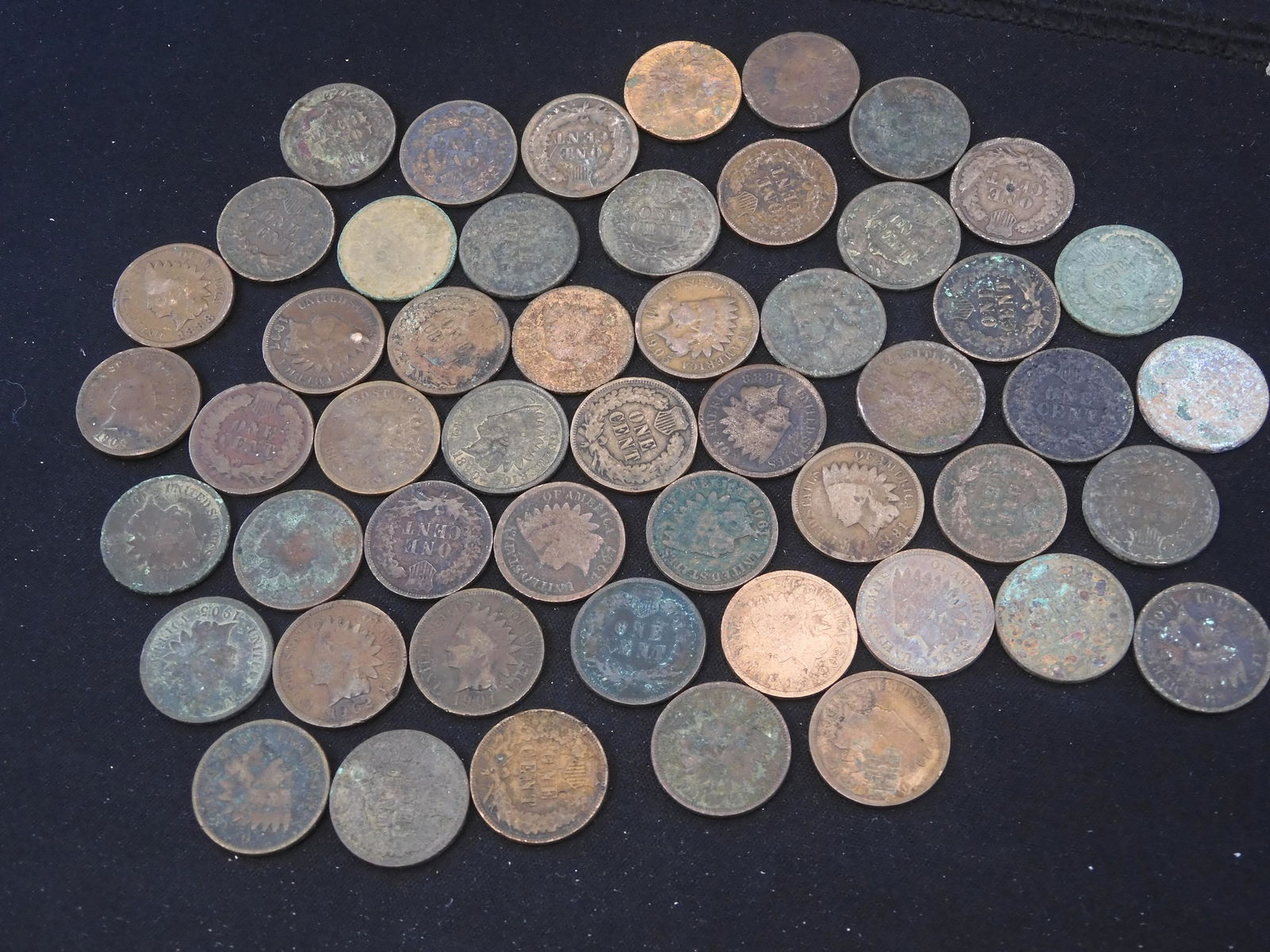 50 Indian Cents Full Dates with Problems (1 of 5)
