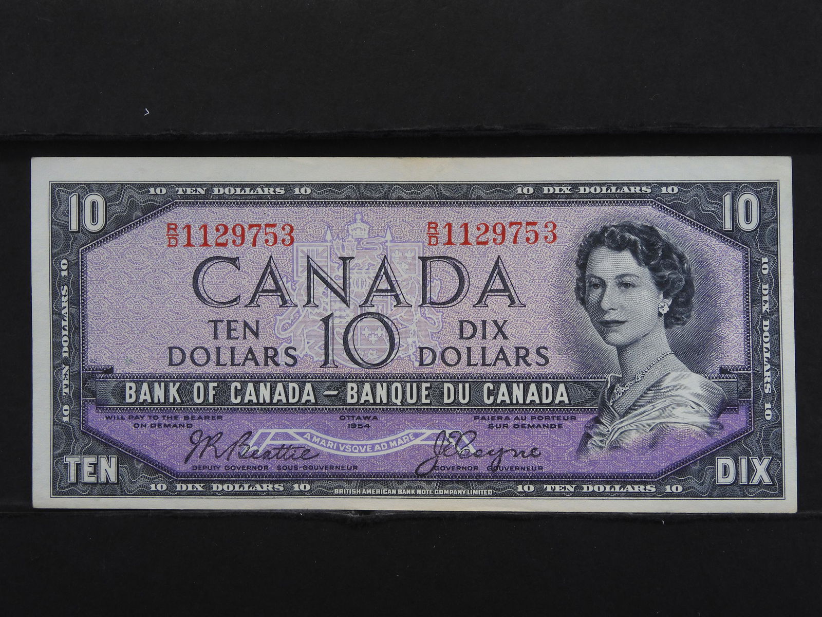 1954 OTTAWA CANADA $10 BANKNOTE (1 of 3)