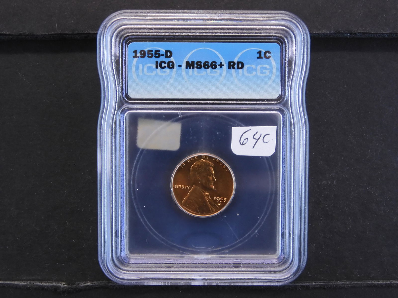 1955-D WHEAT PENNY (MS 66+/RED), ICG (1 of 4)