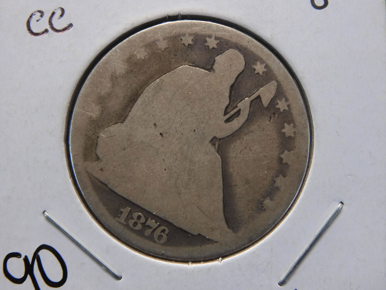 1876 CC Seated Liberty Half Dollar  (1 of 3)