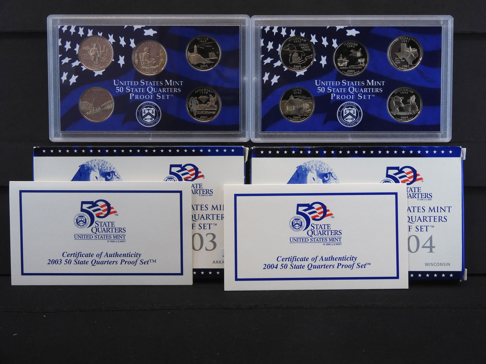 2003-S & 2004-S US. Mint State Quarters Proof Sets (1 of 8)