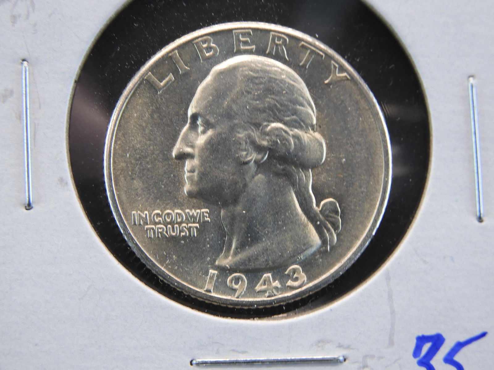 Uncirculated 1943-D Washington Silver Quarter (1 of 3)