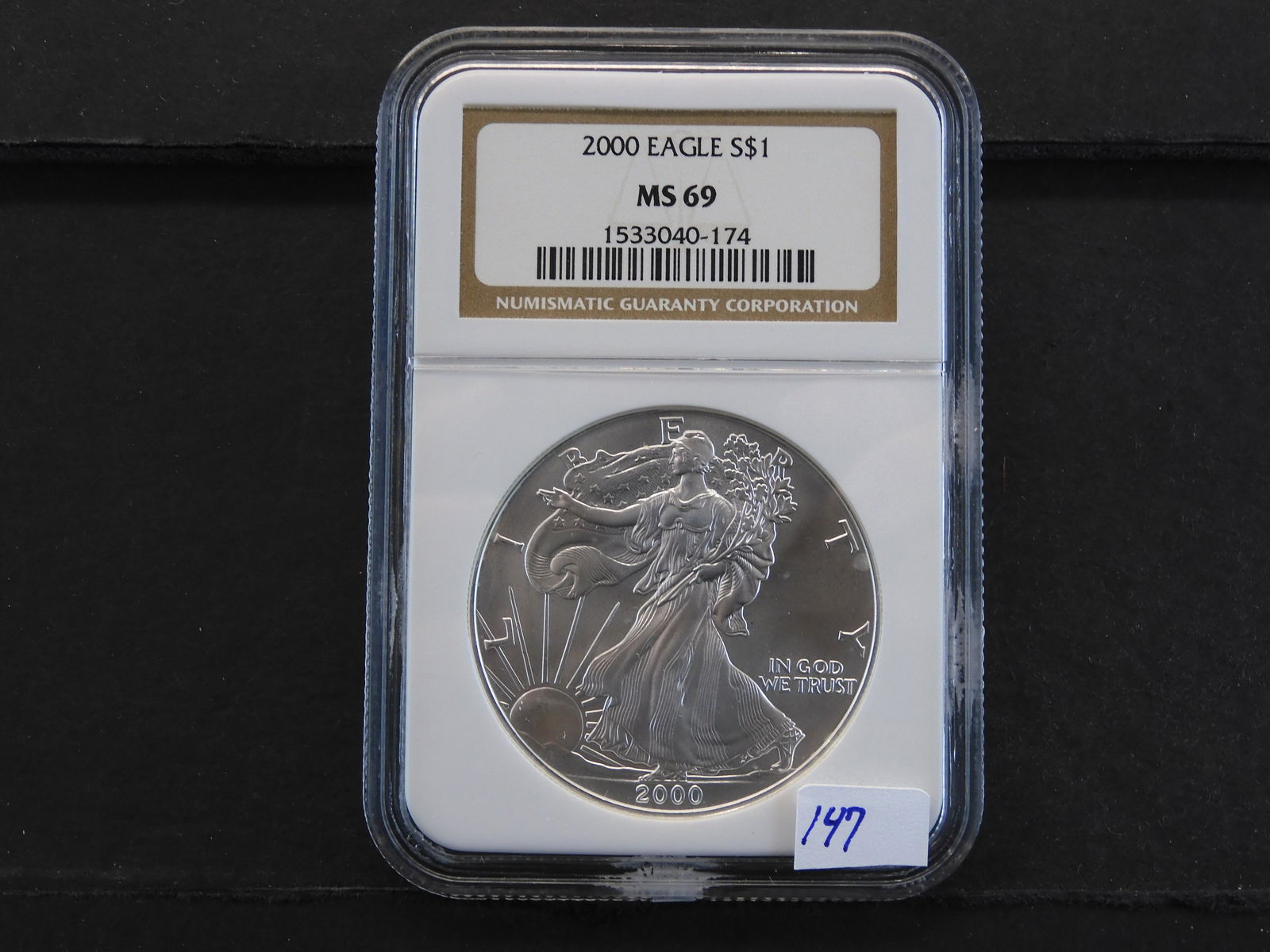 NGC Graded MS69 2000 Silver Eagle (1 of 4)