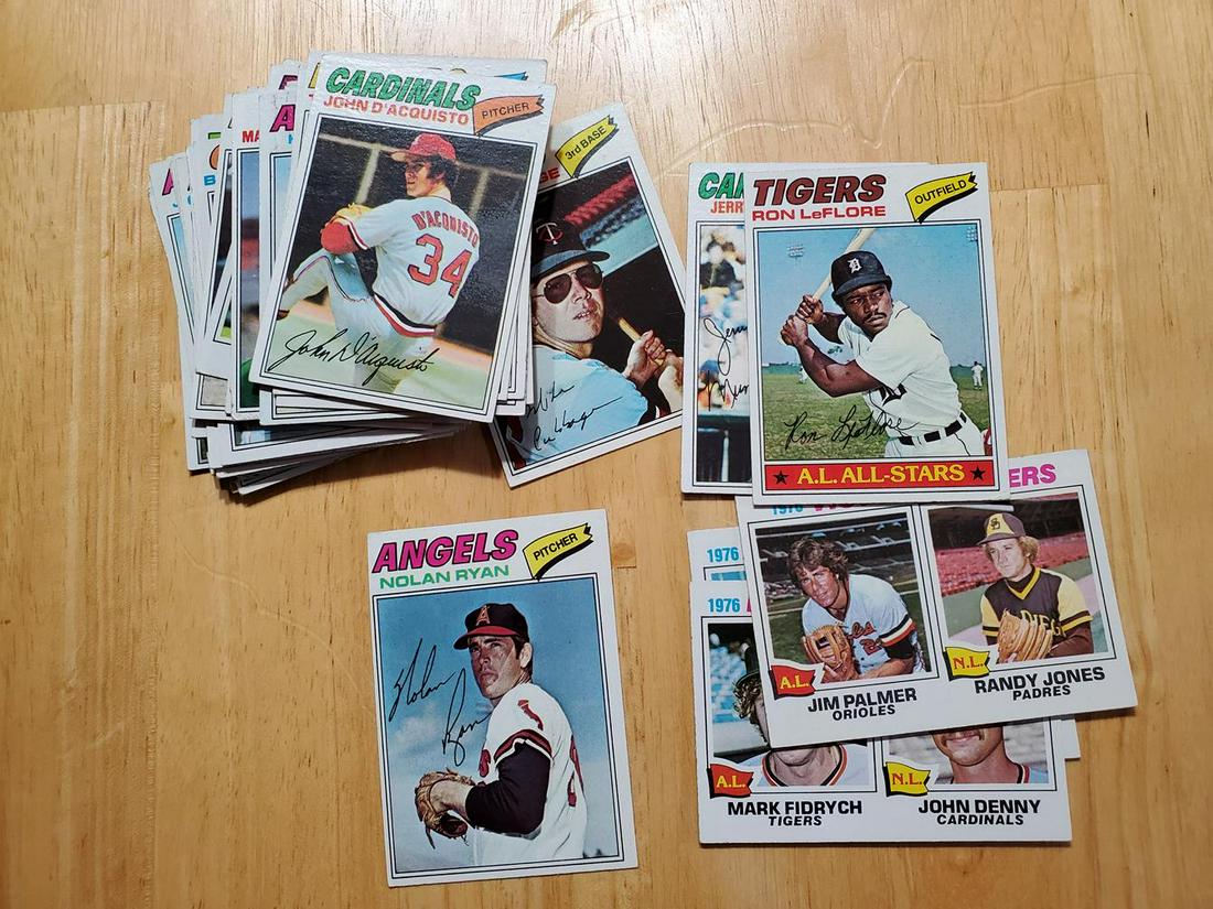1977 Topps Baseball Lot of 40 w/ Nolan Ryan #650 (1 of 2)