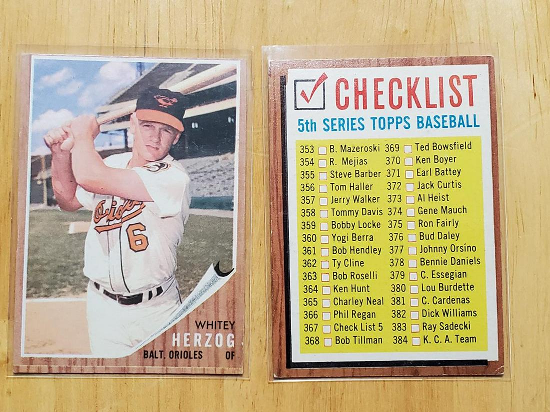 1962 Topps Baseball Lot of (10) w 5th and 6th Series (1 of 5)