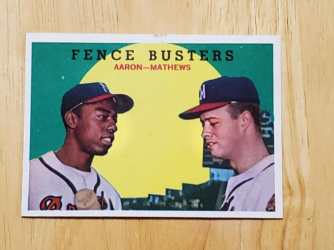 1959 Topps Baseball Hank Aaron / Eddie Mathews #212 (1 of 2)