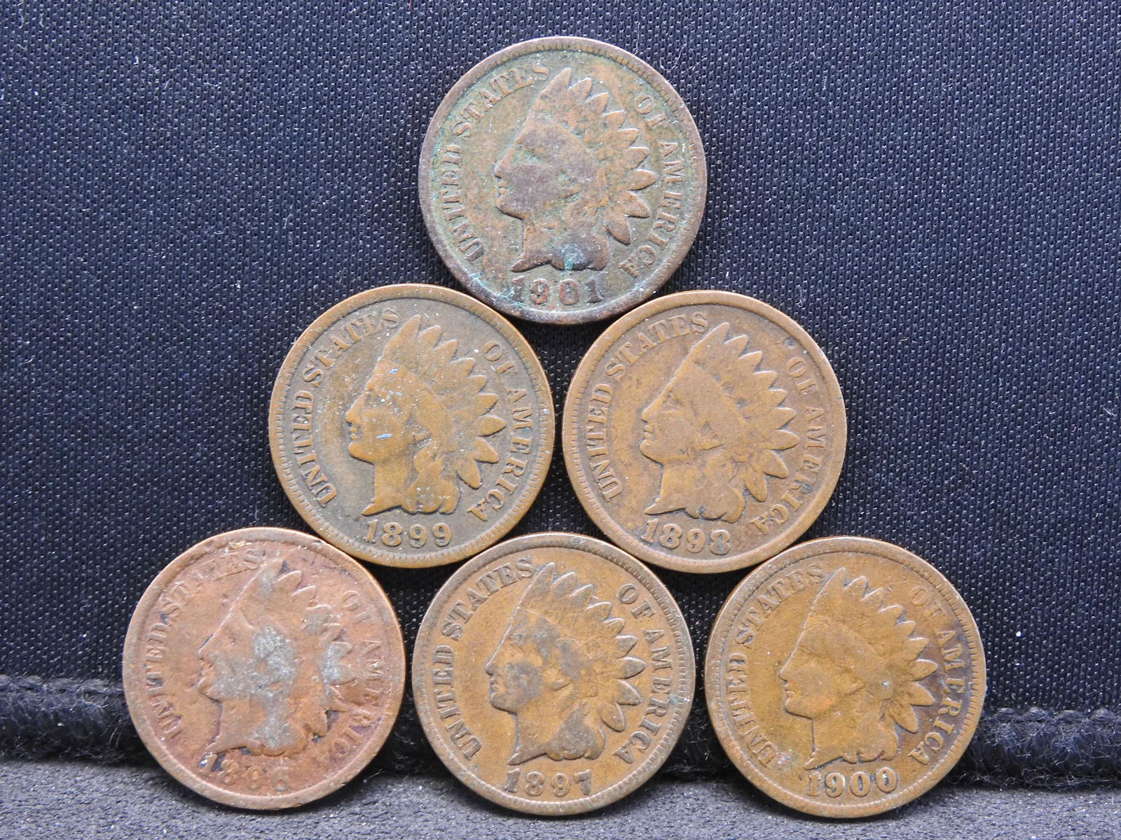 1896 1897 1898 1899 1900 1901 Indian Head Cents.  6 (1 of 2)