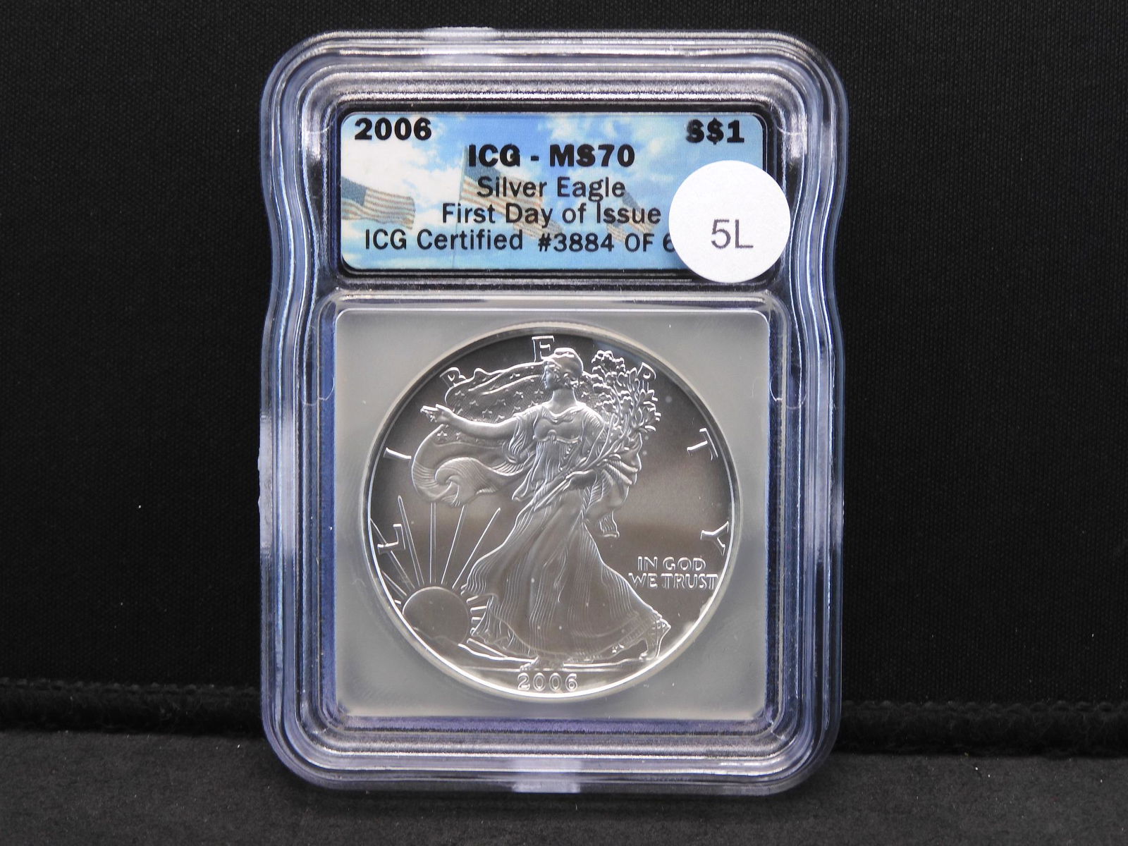 2006 Uncirculated Silver American Eagle Graded LS70 By (1 of 4)