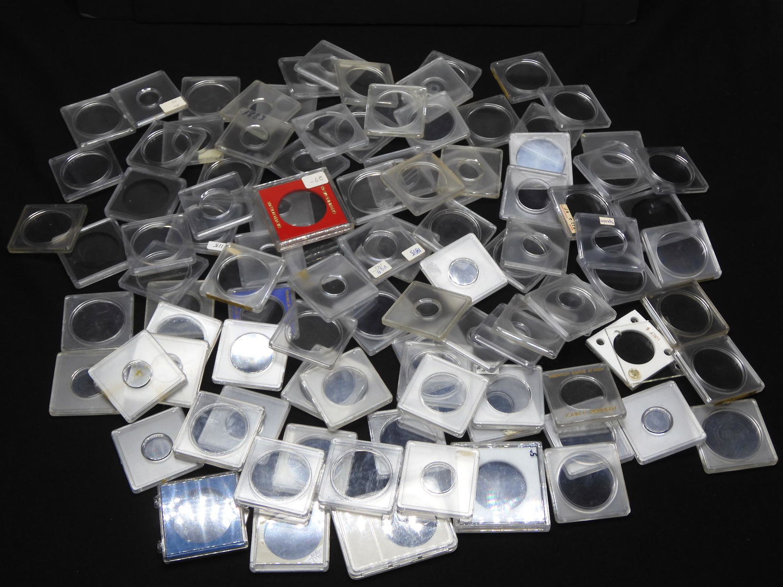 100 Various Denomination 2" X 2" Hard Plastic Snap-Shut (1 of 5)