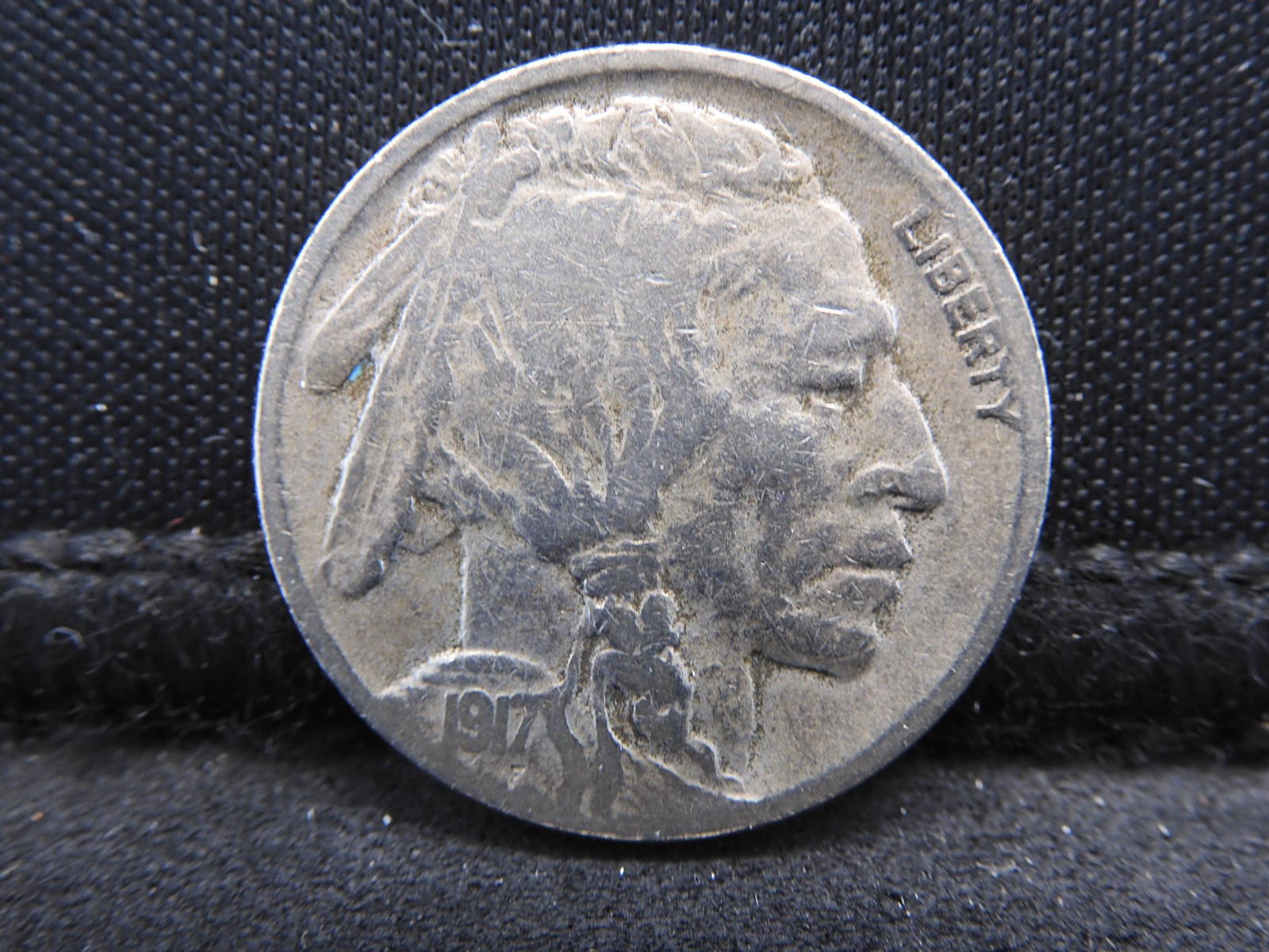 1917-D Buffalo Nickel.  Full Date, 1/2 Horn Fine. (1 of 3)