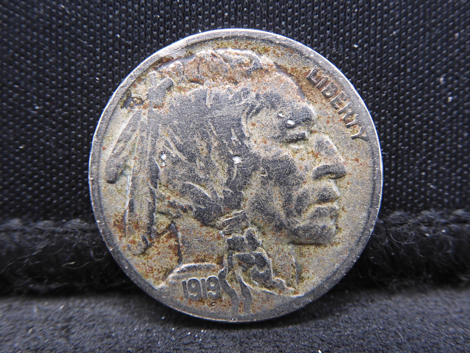 1919-D Buffalo Nickel.  Full Date, 2/3 Horn Very Fine. (1 of 3)