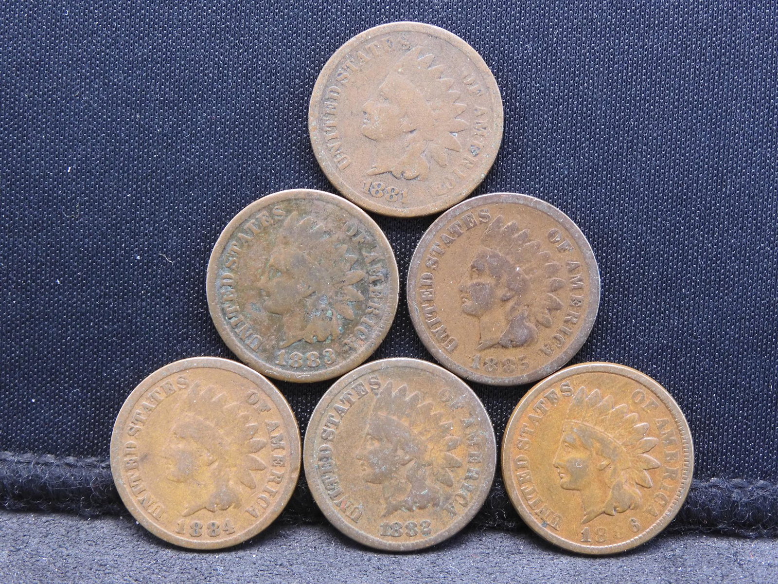 1881 1882 1883 1884 1885 1886 Indian Head Cents.: 1881 1882 1883 1884 1885 1886 Indian Head Cents.