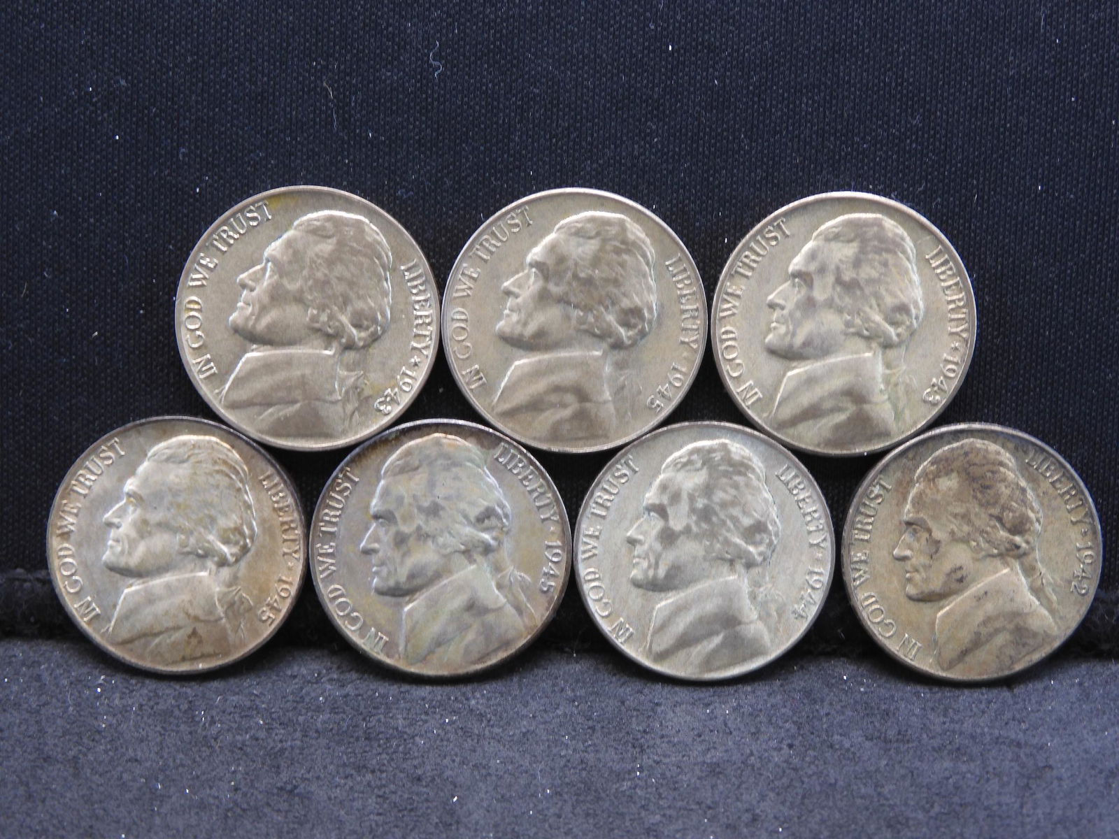 7 Nice Silver War Time Nickels (1 of 2)