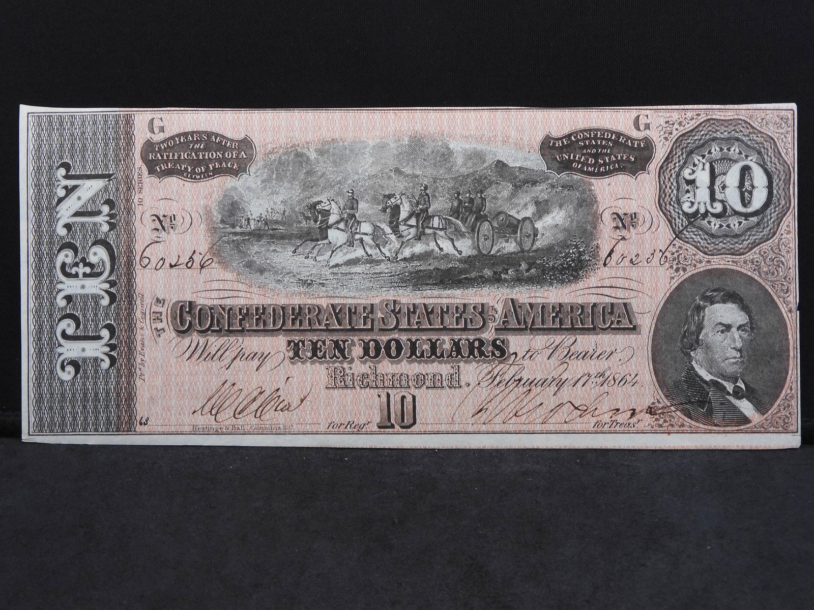 1864 $10 Confederate Note (1 of 3)