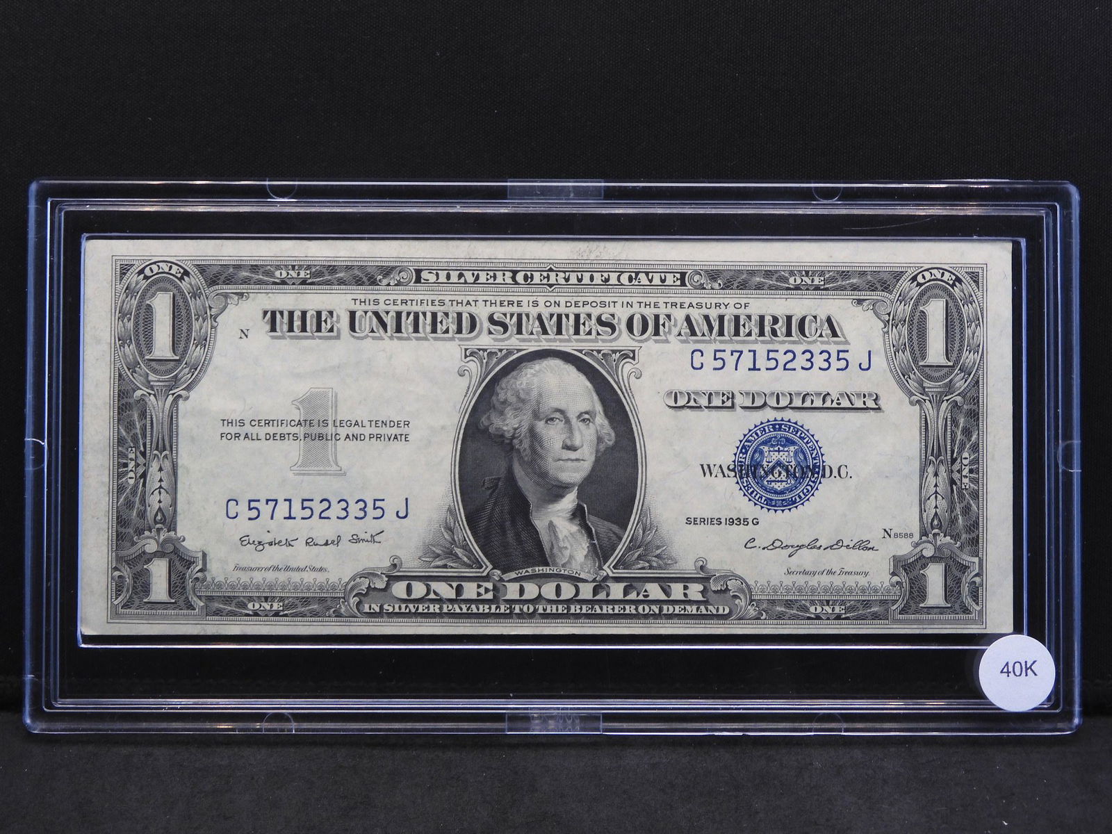 1935-G Crisp Uncirculated $1 Blue Seal Silver (1 of 3)