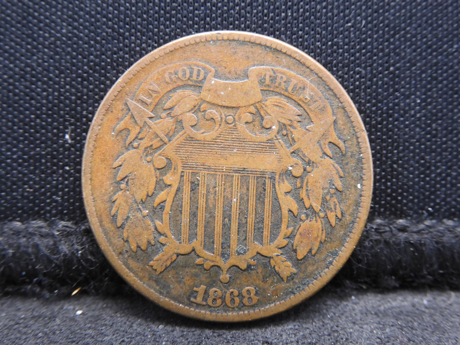 1868 Two 2 Cent Piece - Great Detail & Nice Look! (1 of 2)