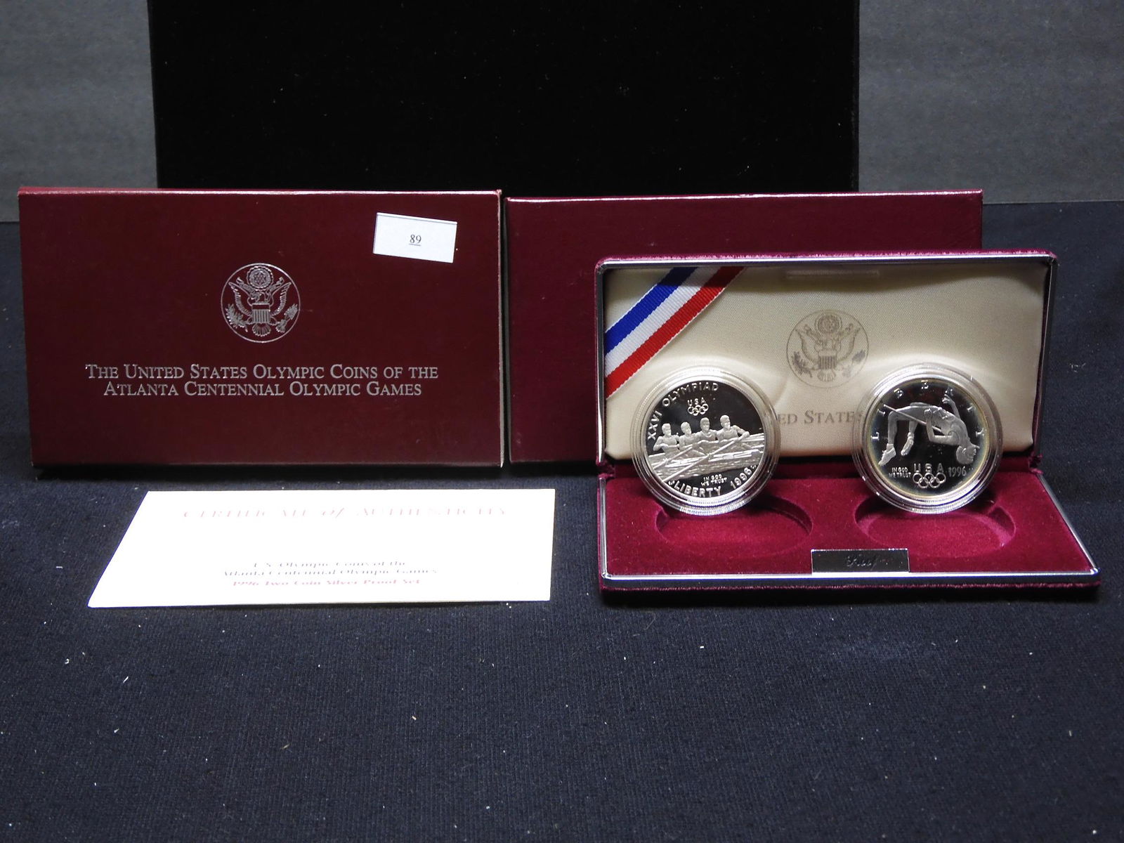 1996 U.S. Olympic Atlanta 2 Coin Silver Proof Set w/ (1 of 4)
