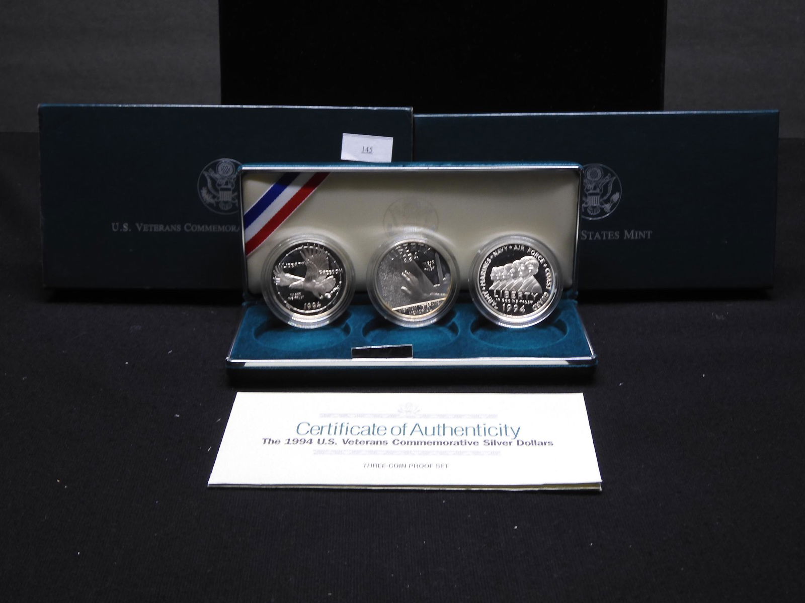 1994 U.S. Veterans Commem 3 Coin Proof Set OGP (1 of 4)