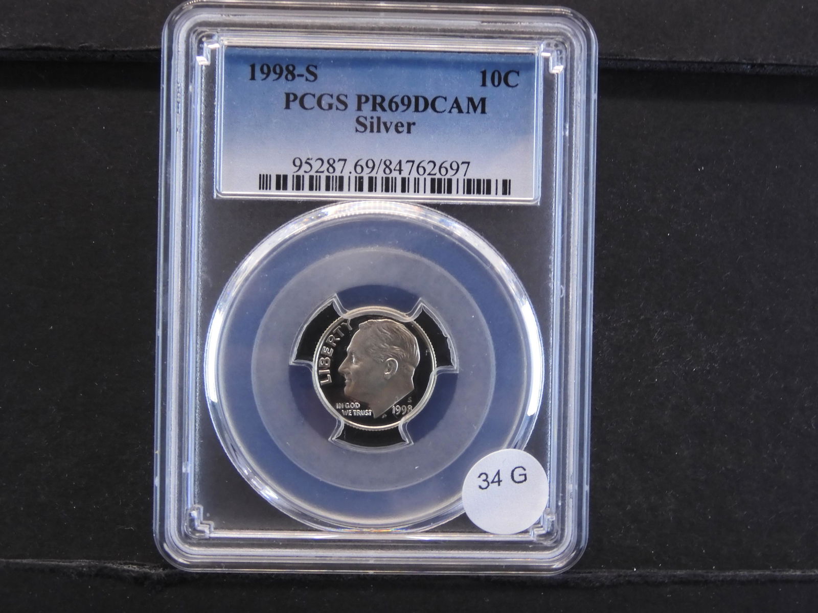1998-S SILVER Roosevelt Dime PCGS PR69DCAM -- SUPER (1 of 4)