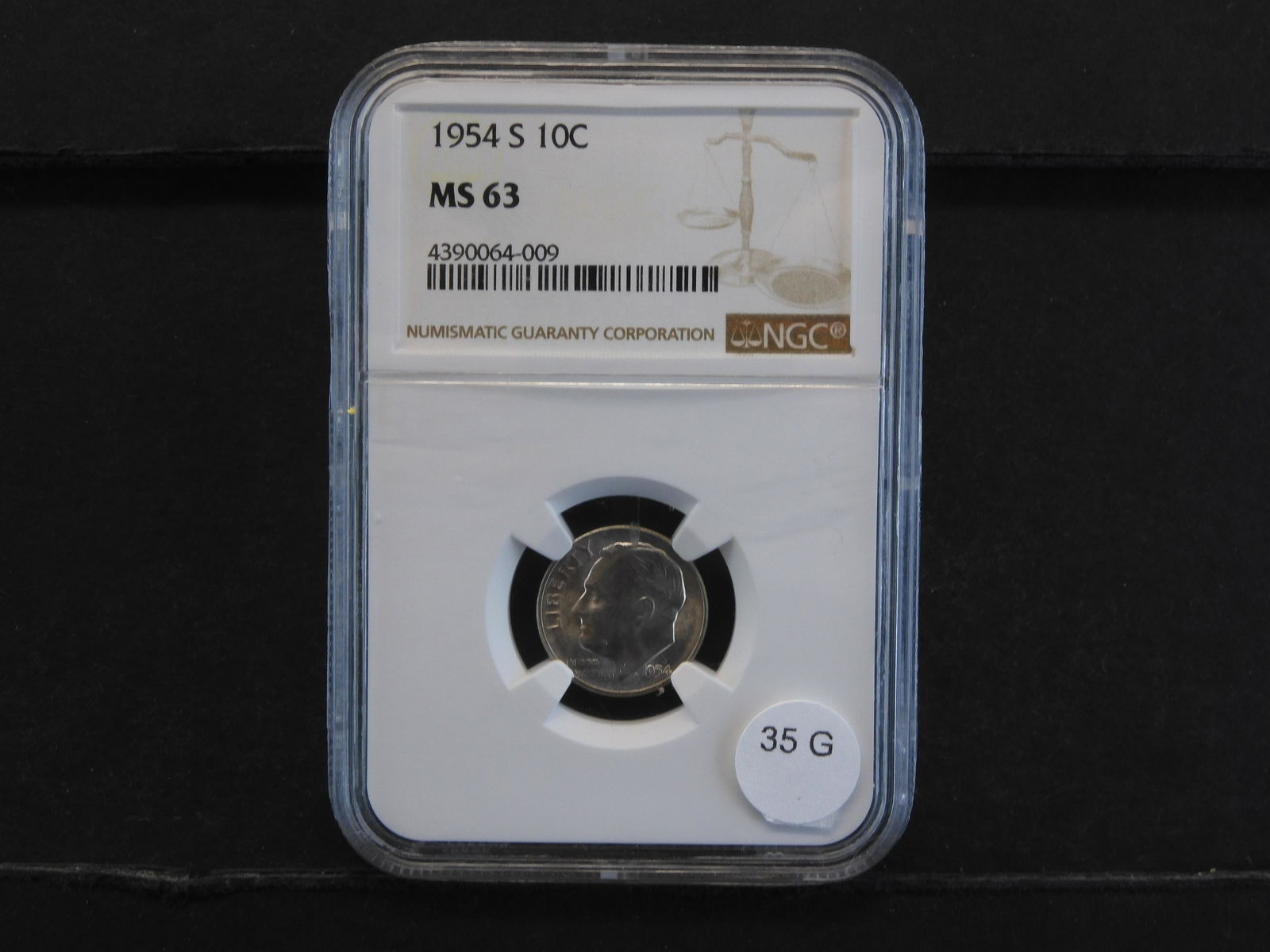 1954-S Roosevelt Dime NGC MS63 (1 of 4)