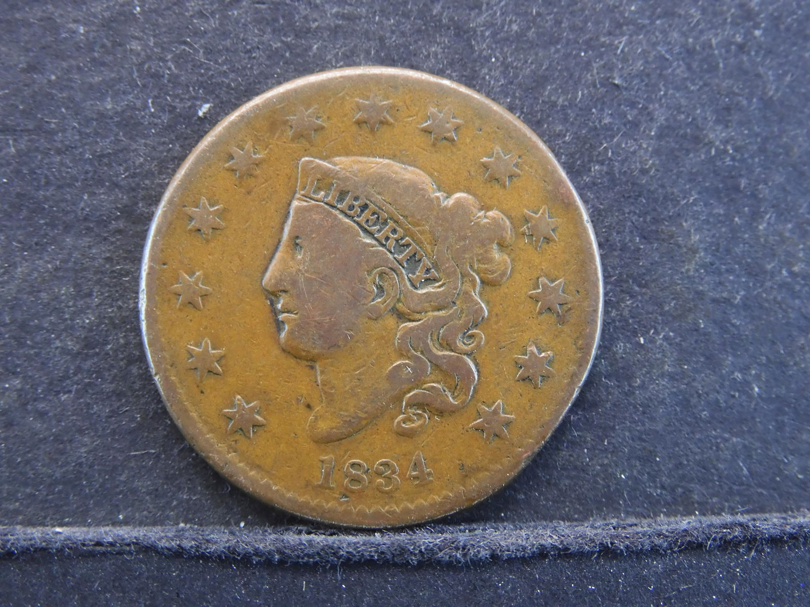 1834 Coronet Head Large Cent - Nice Details (1 of 2)
