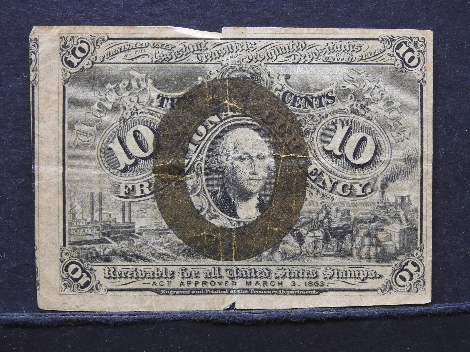 ERROR â€“ 1863- 10 â€“ Cent â€“ (Second Issued) FR # (1 of 4)