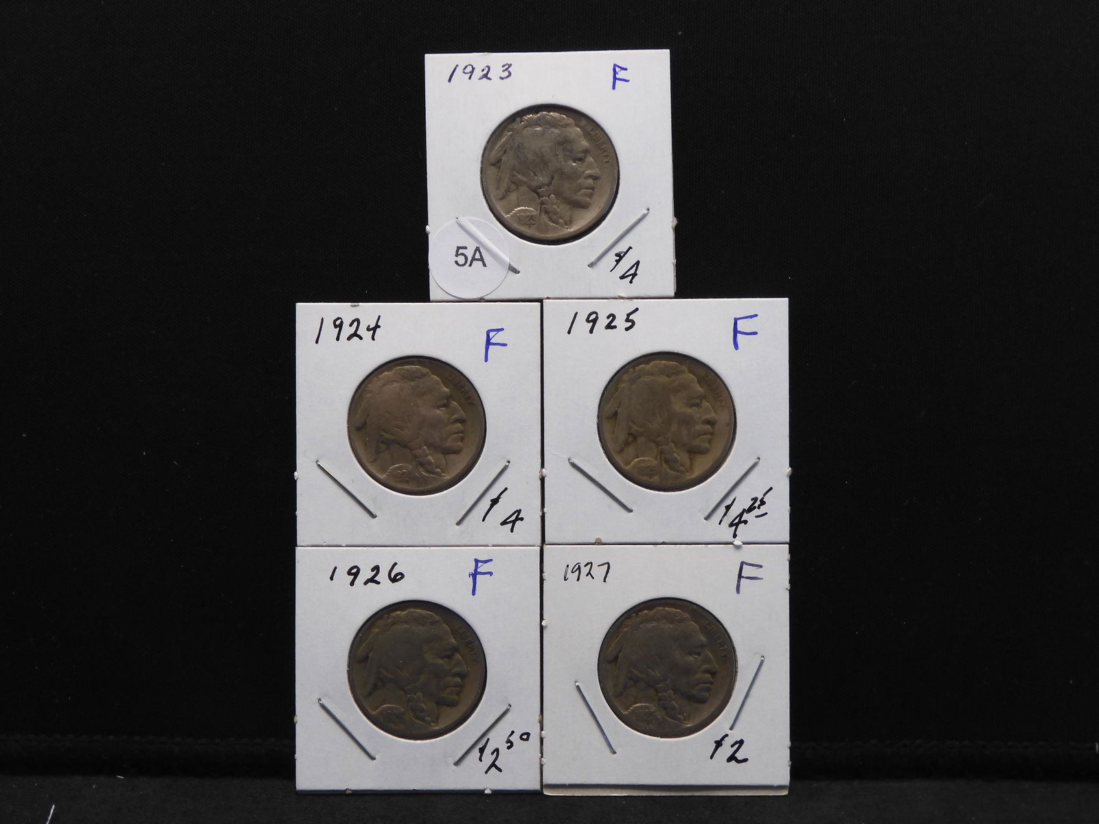 (5) Nice Buffalo Nickels:  1923, 24, 25, 26, and 27. (1 of 7)