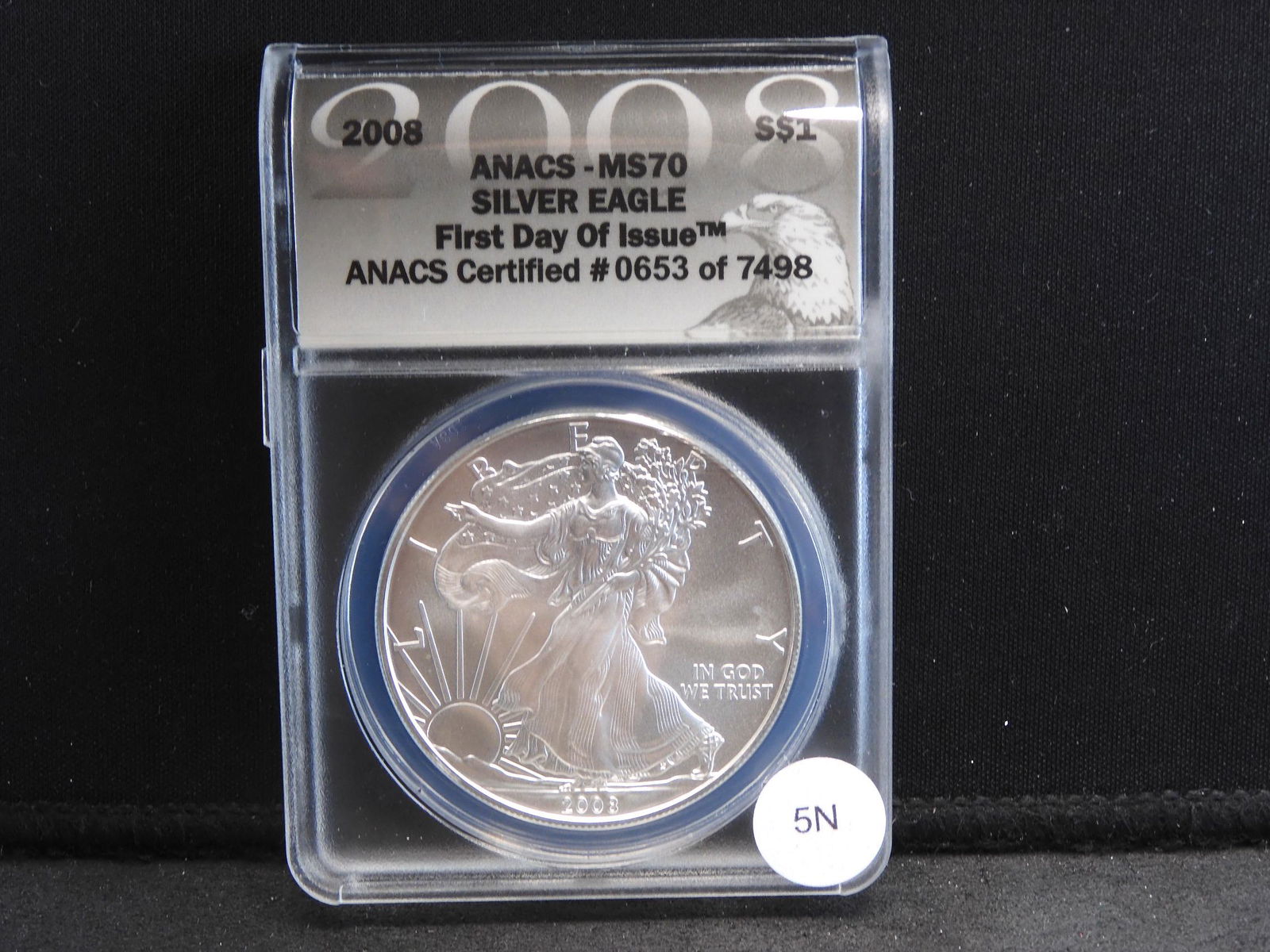 2008 Uncirculated Silver American Eagle Graded MS70 By (1 of 4)