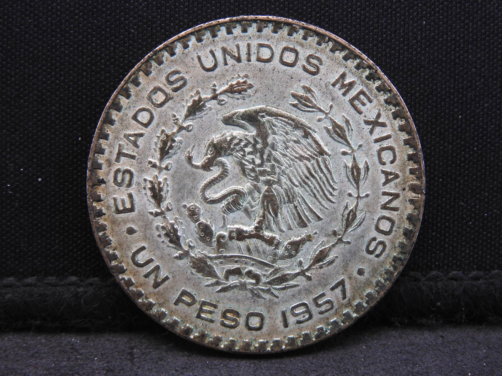 1957 Mexico One Peso Silver Coin. (1 of 3)