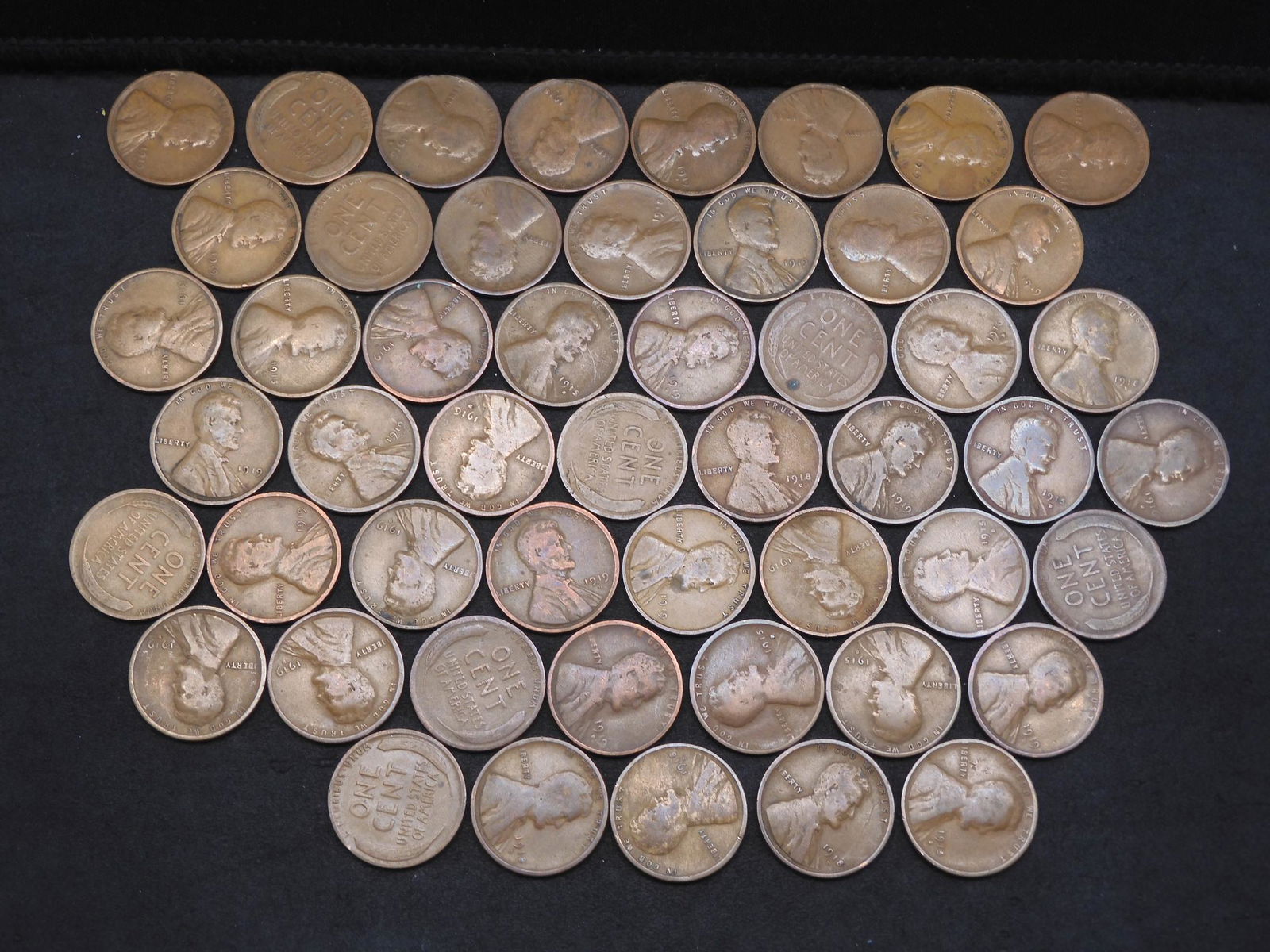 50 Lincoln Wheat Cents all in the Teens (1 of 3)