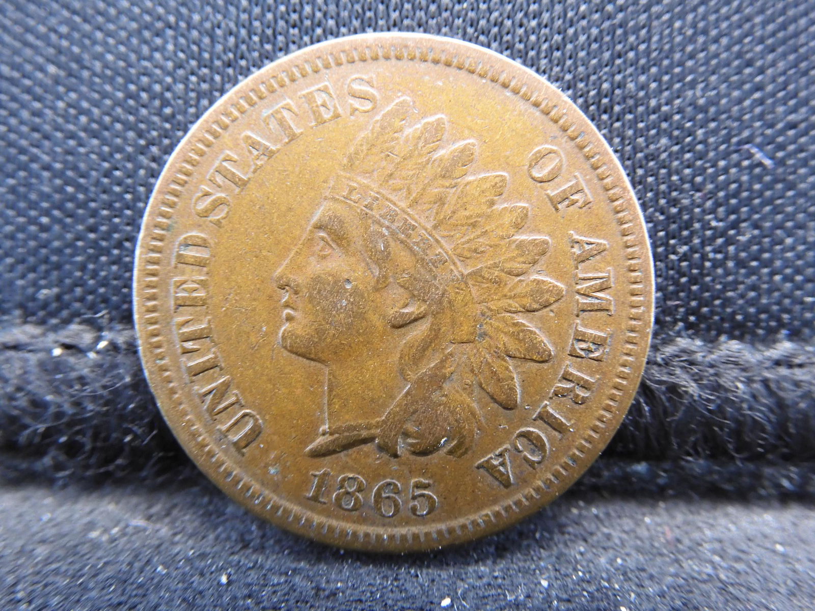 1865 Plain 5 Indian Cent.  XF (1 of 3)