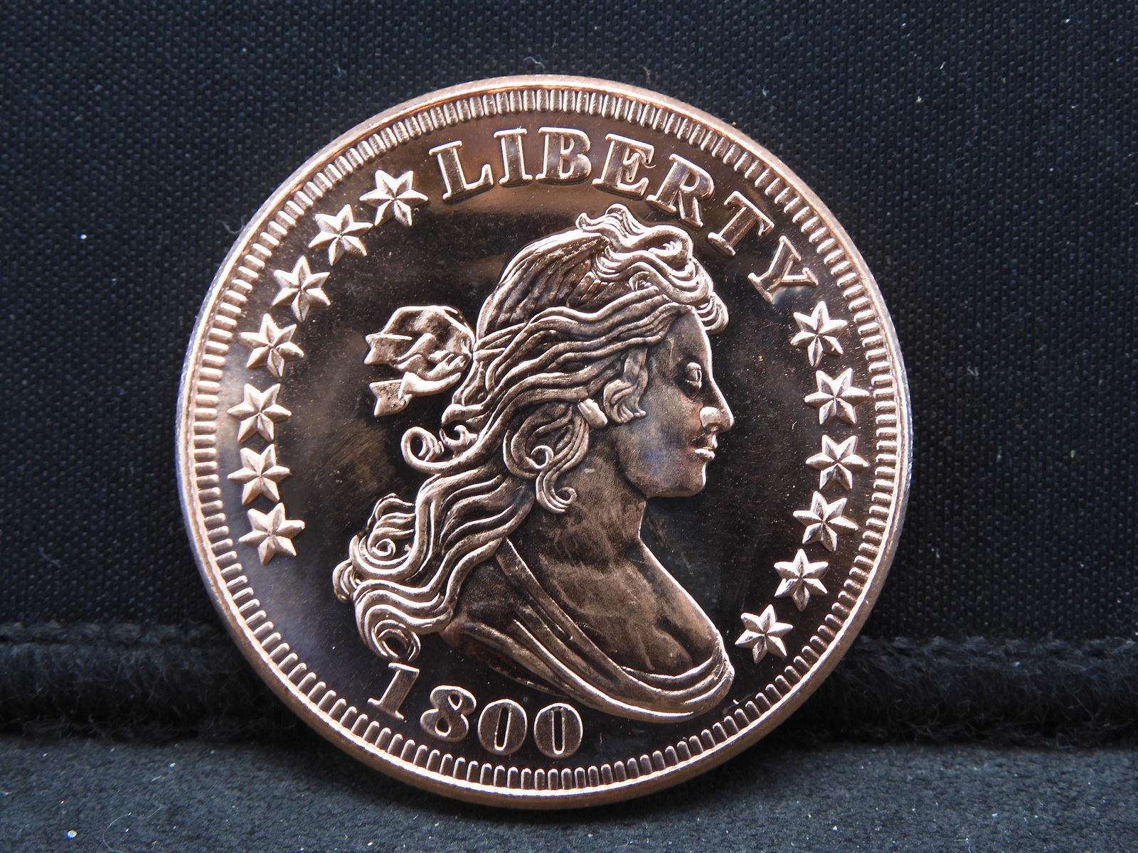 One Ounce .999 Fine Copper Round. Draped Bust Dollar (1 of 2)