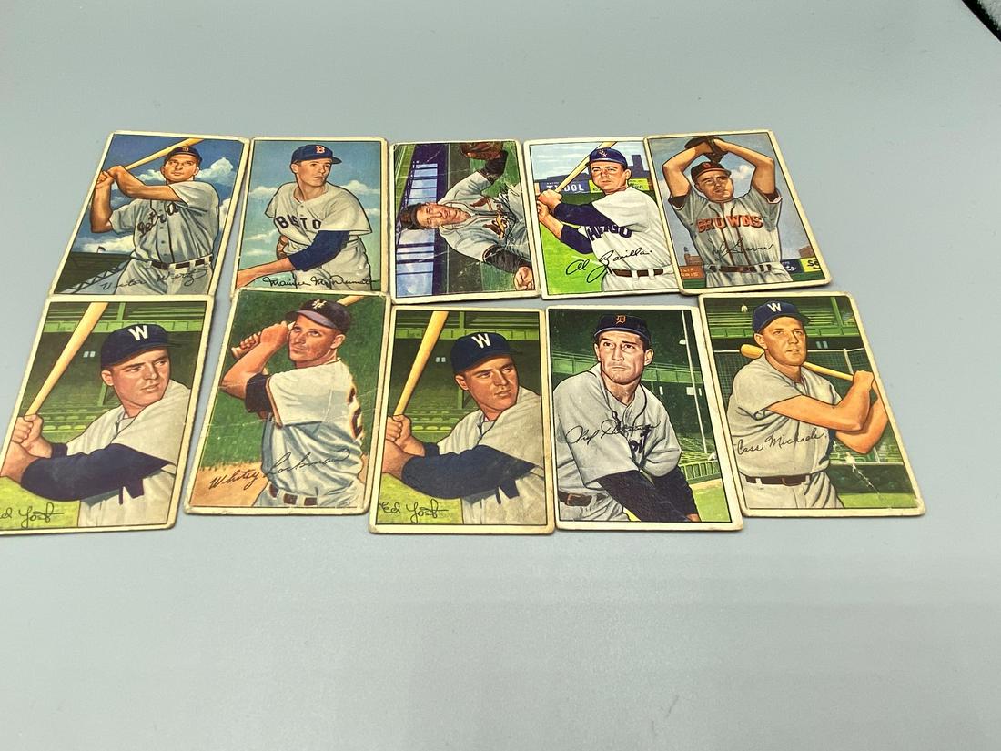 (10) 1952 Bowman Baseball Cards Varying Conditions (1 of 2)